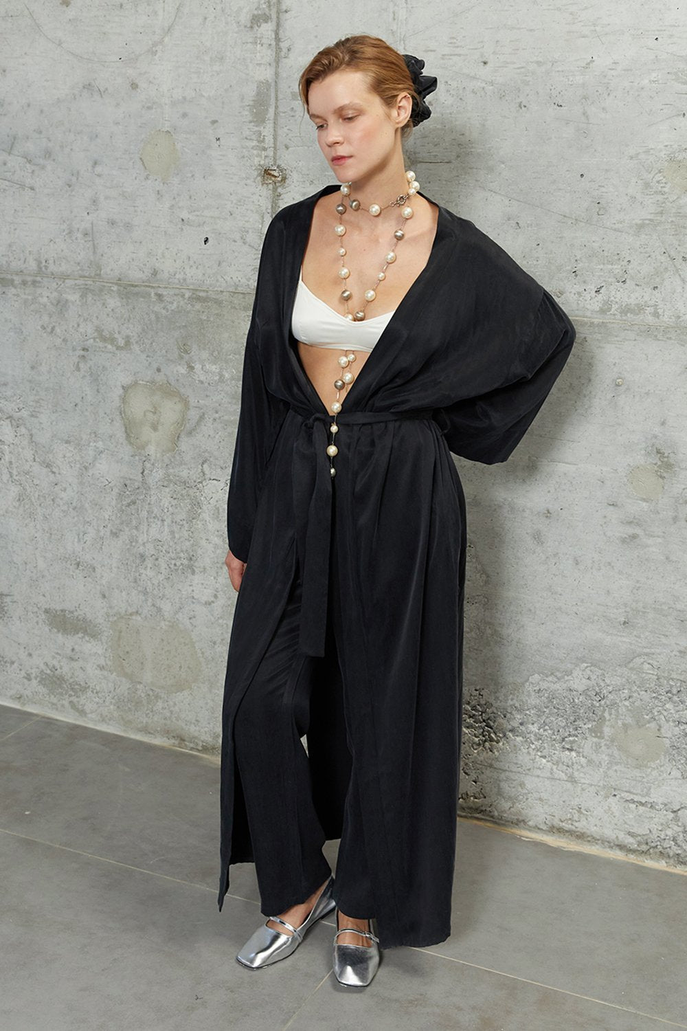 Towdoo-Milky Way - Siyah - Uzun Kimono-Kimono-1-Milagron.com