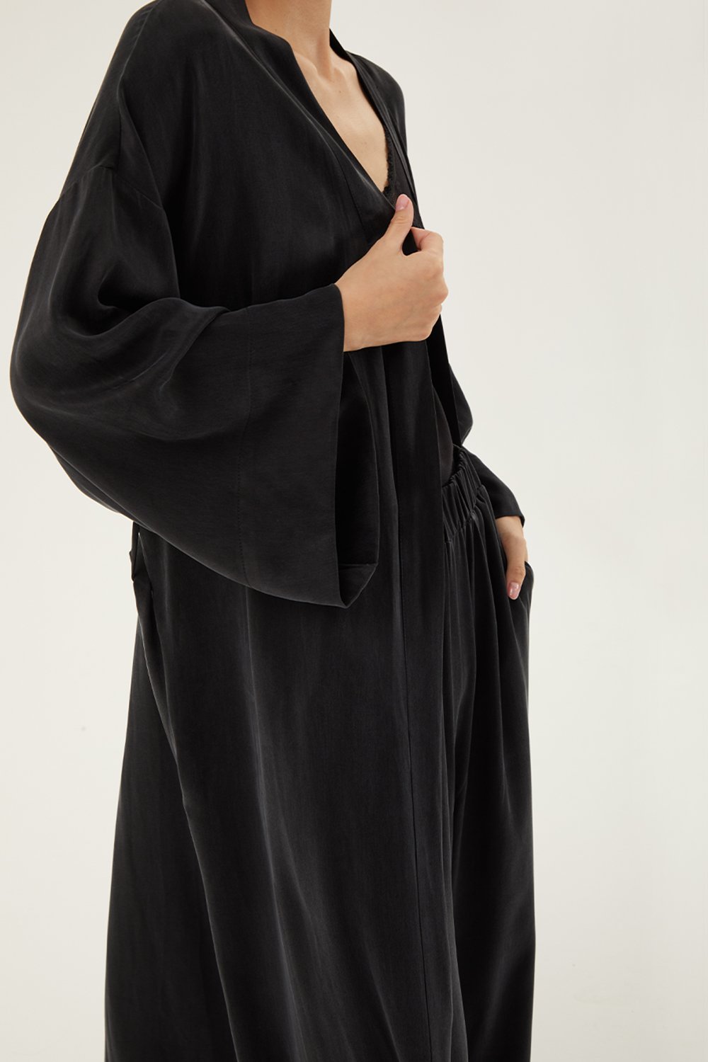 Towdoo-Milky Way - Siyah - Uzun Kimono-Kimono-6-Milagron.com