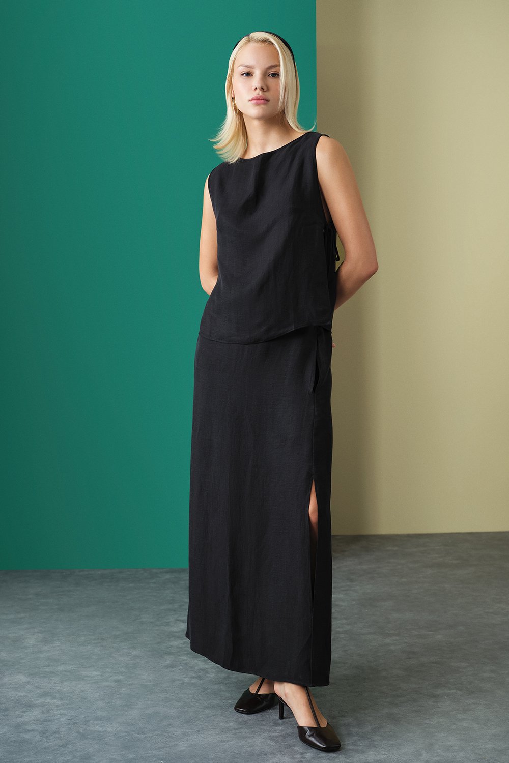 Towdoo-Rose Uzun Etek - Siyah-Etek-1-Milagron.com