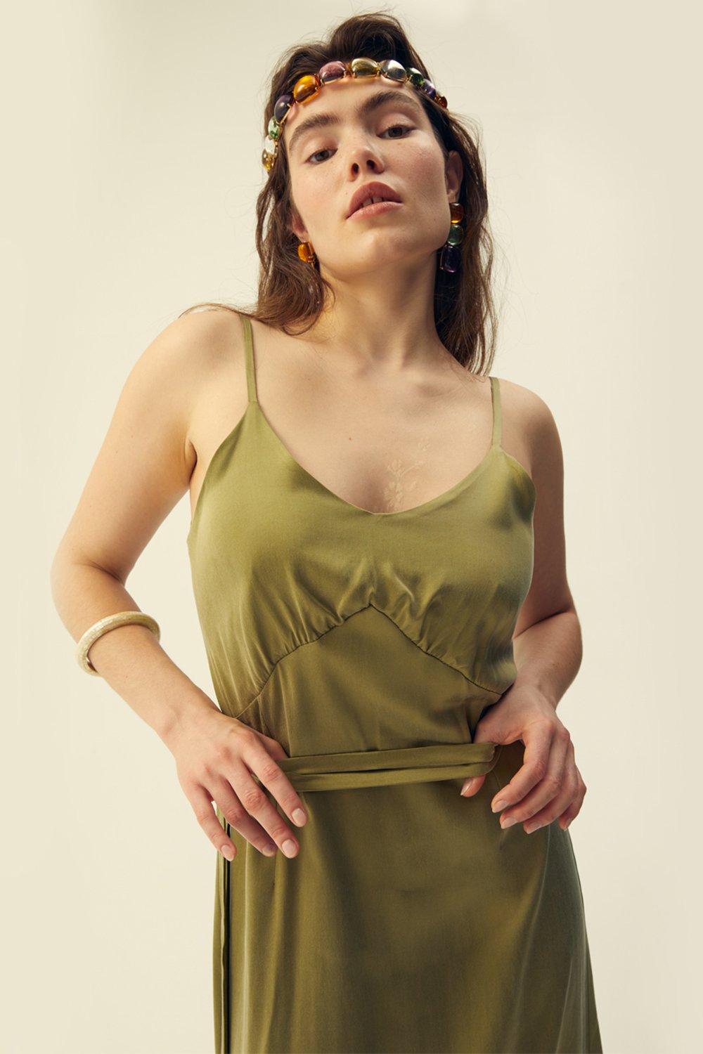 Towdoo-Star Dust – Açık Yeşil - Askılı Elbise-Elbise-4-Milagron.com