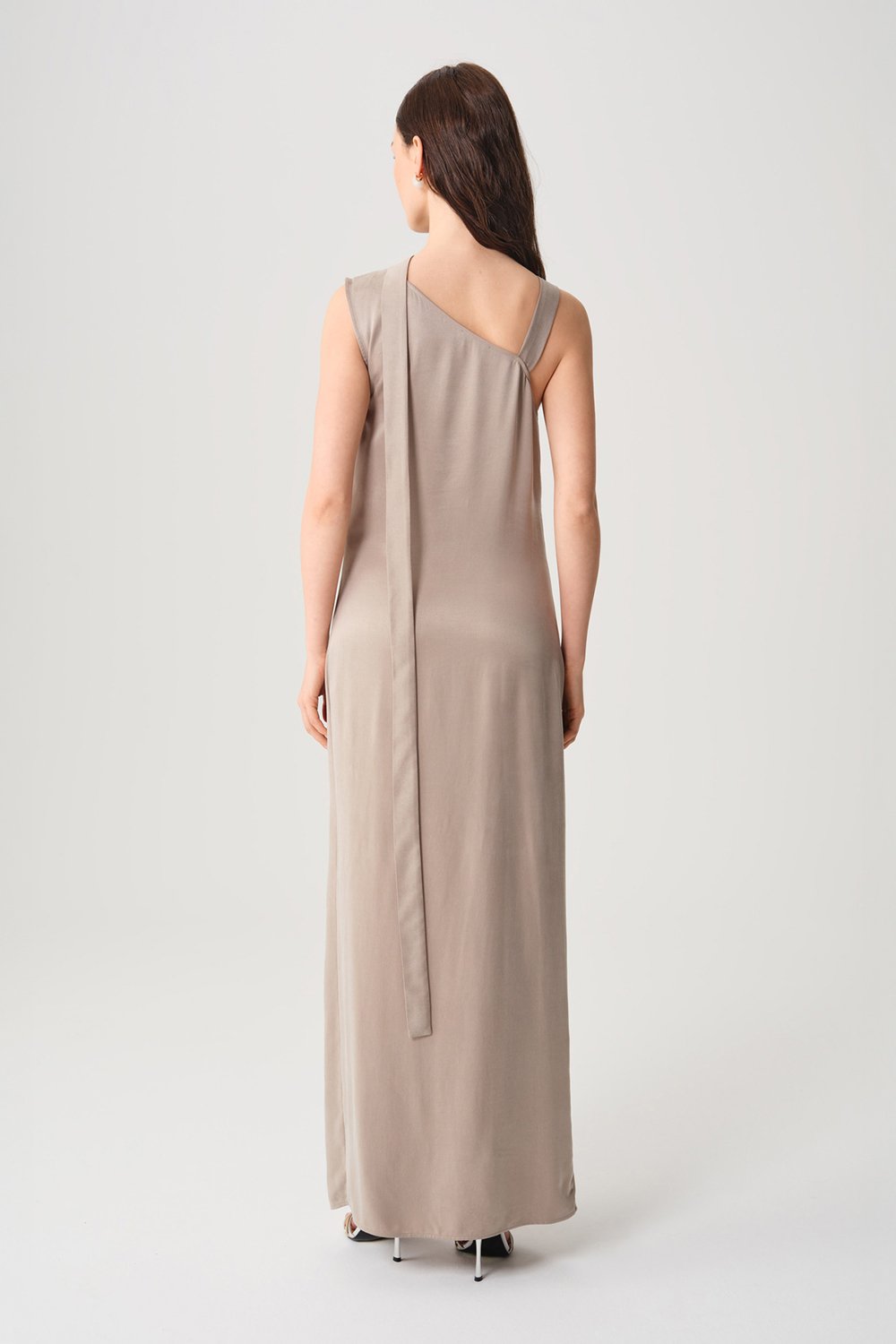 Towdoo-Star Elbise - Açık Gri-Elbise-8-Milagron.com