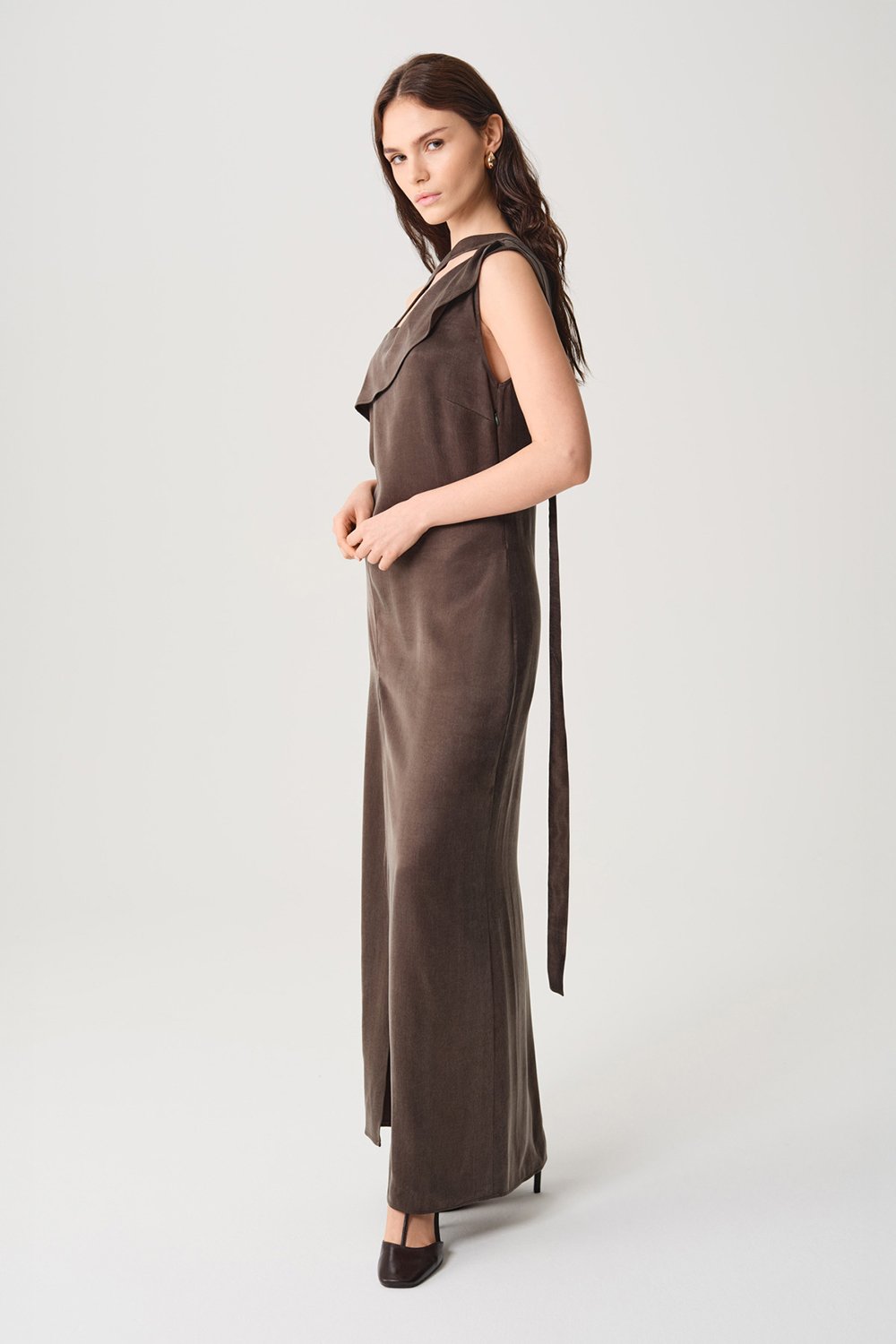 Towdoo-Star Elbise - Gri-Elbise-1-Milagron.com