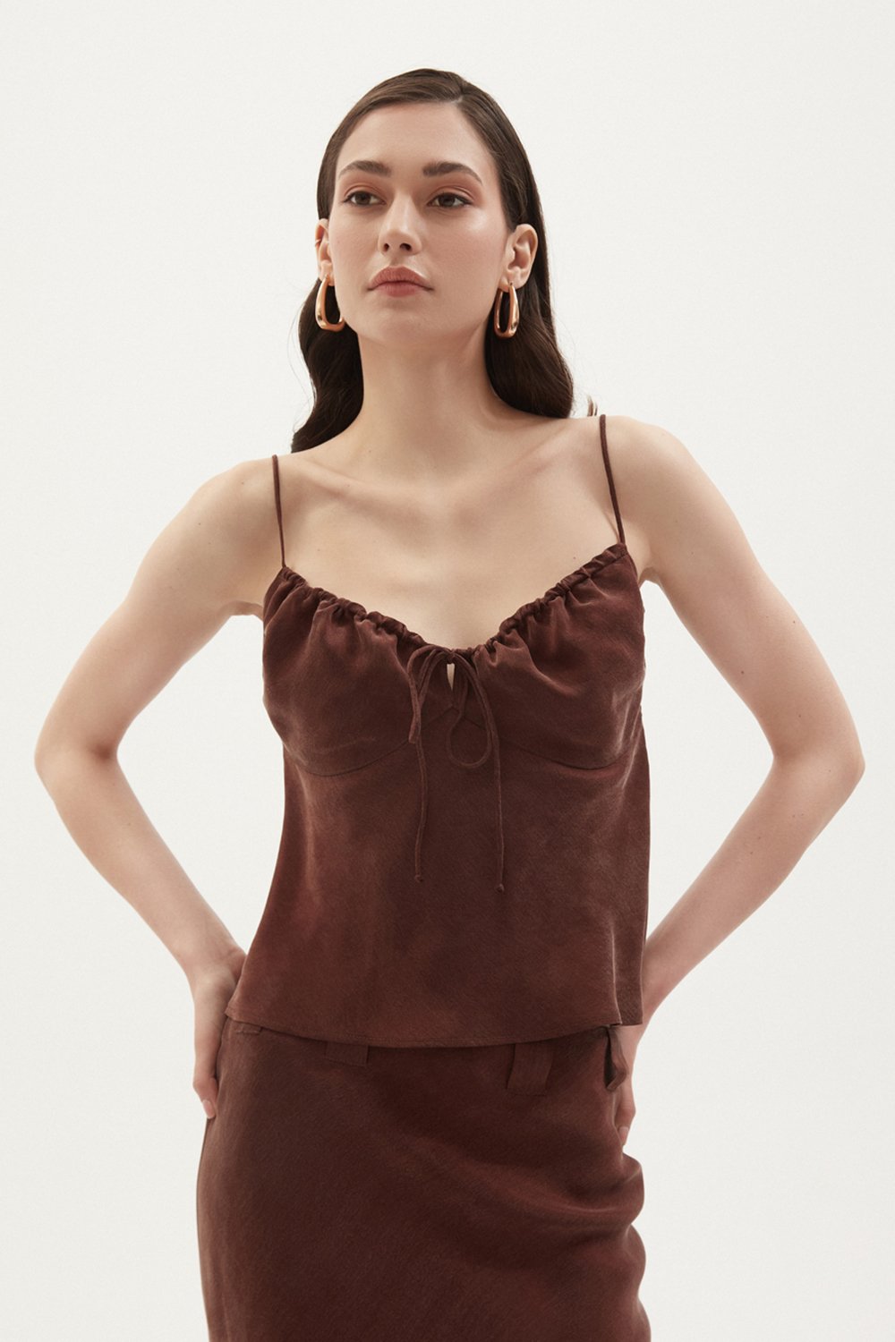 Towdoo-Sunflower – İp Askılı Bluz - Kahve-Bluz-13-Milagron.com