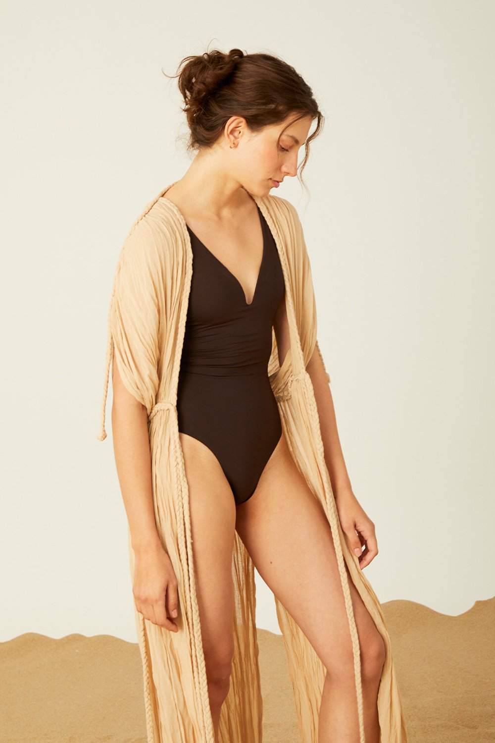 Towdoo-Theano Kimono Elbise – Krem-Elbise-3-Milagron.com