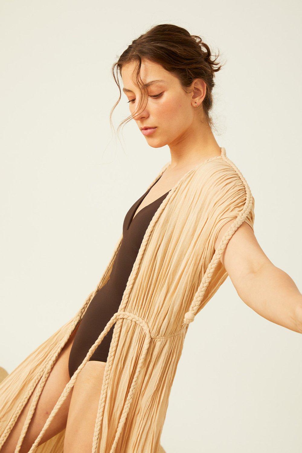 Towdoo-Theano Kimono Elbise – Krem-Elbise-6-Milagron.com