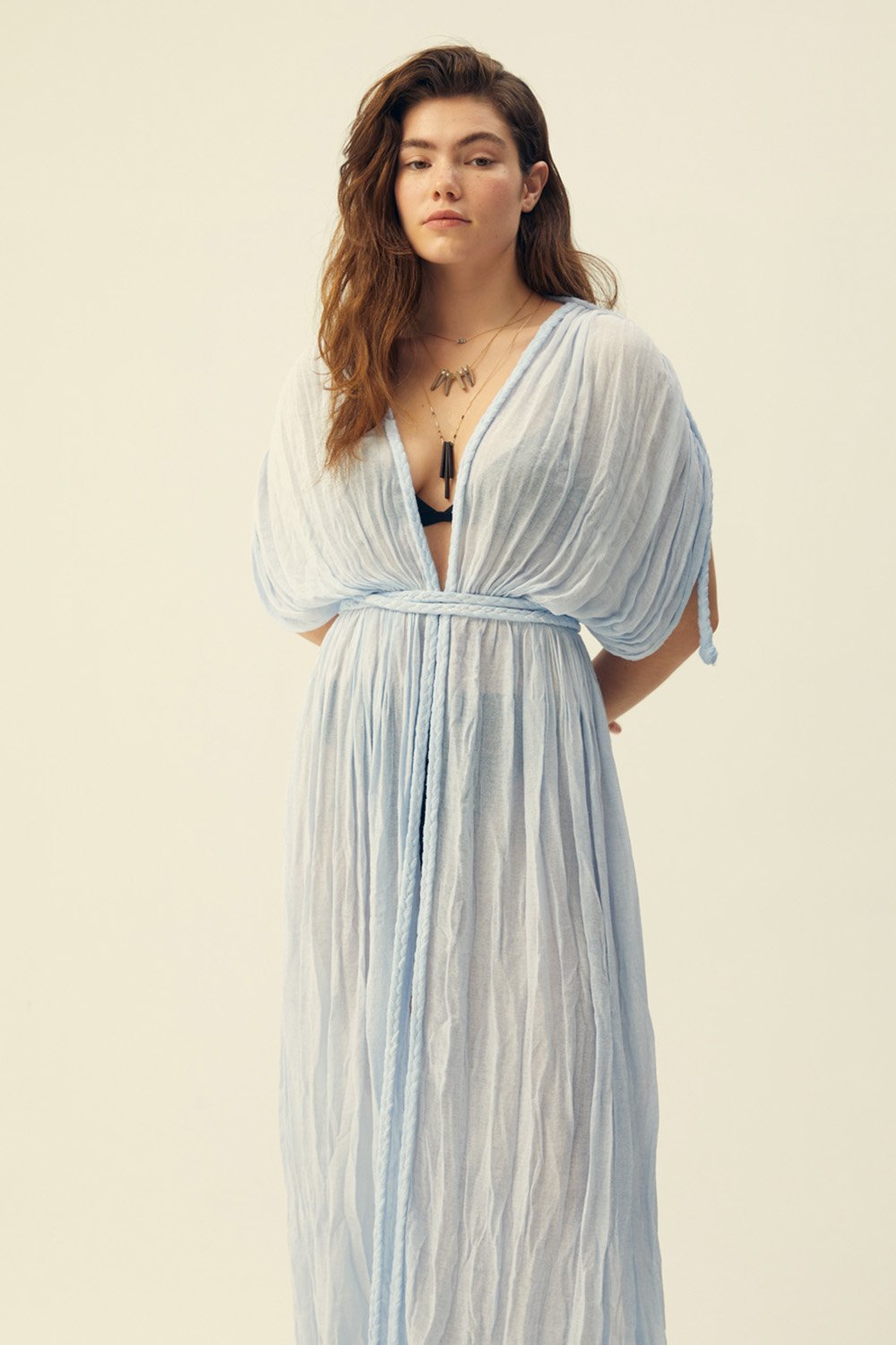 Towdoo-Theano Kimono Elbise – Mavi-Elbise-3-Milagron.com