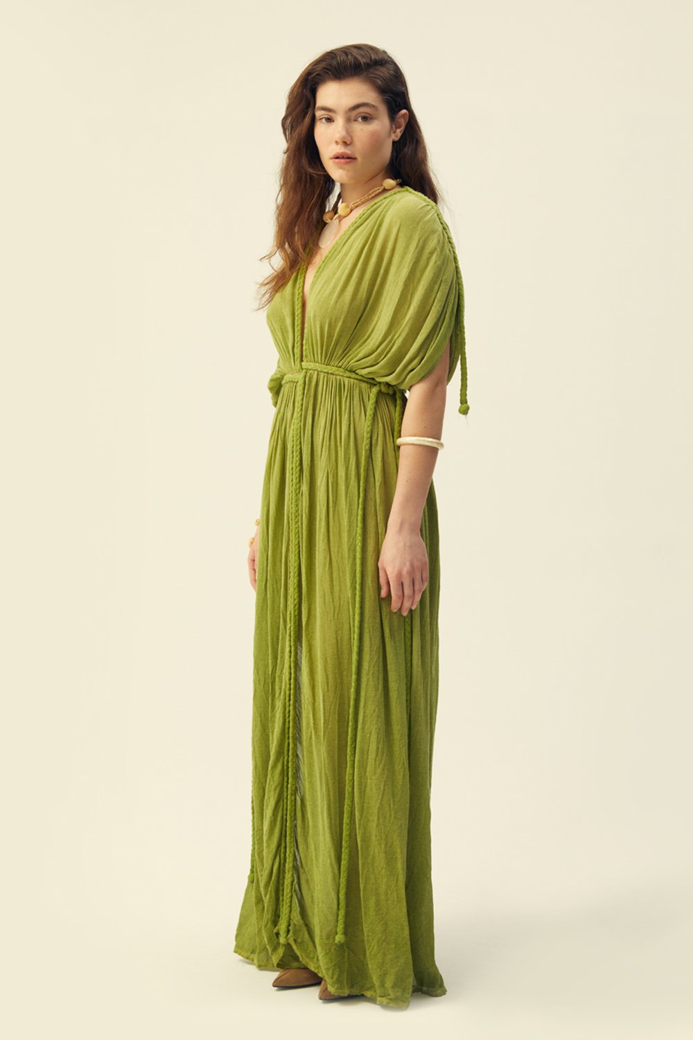 Towdoo-Theano Kimono Elbise – Yeşil-Elbise-2-Milagron.com