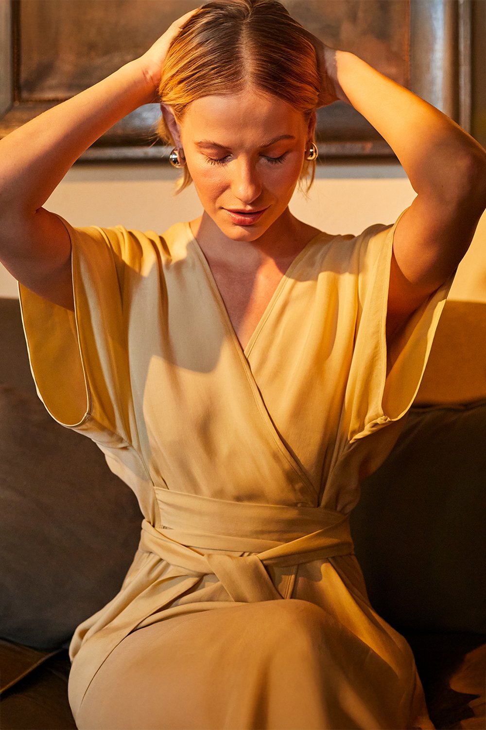 Towdoo-Venus Sabahlık Kimono - Krem-Sabahlık-2-Milagron.com