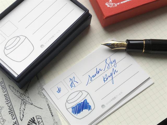 Tsubame-Note Ink Collection Mürekkep Deneme Kart Seti Navy-Defter-6-Milagron.com