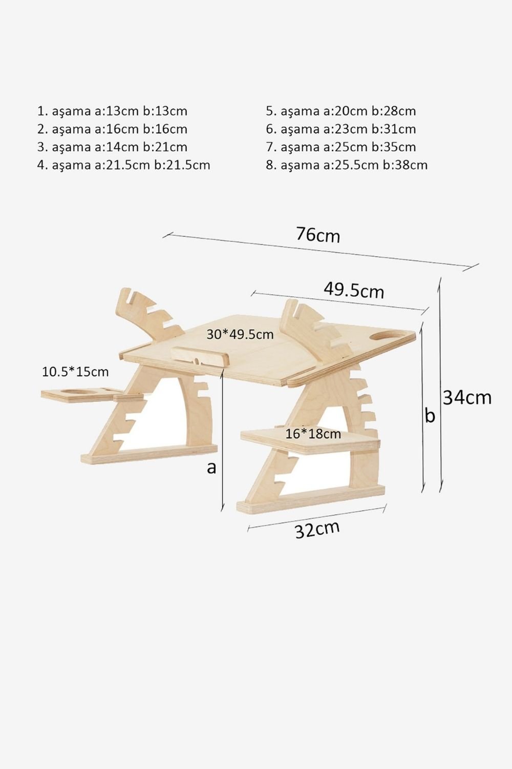 Tufetto-Rappu Ahşap Laptop Sehpası-Ekran Yükseltici-8-Milagron.com