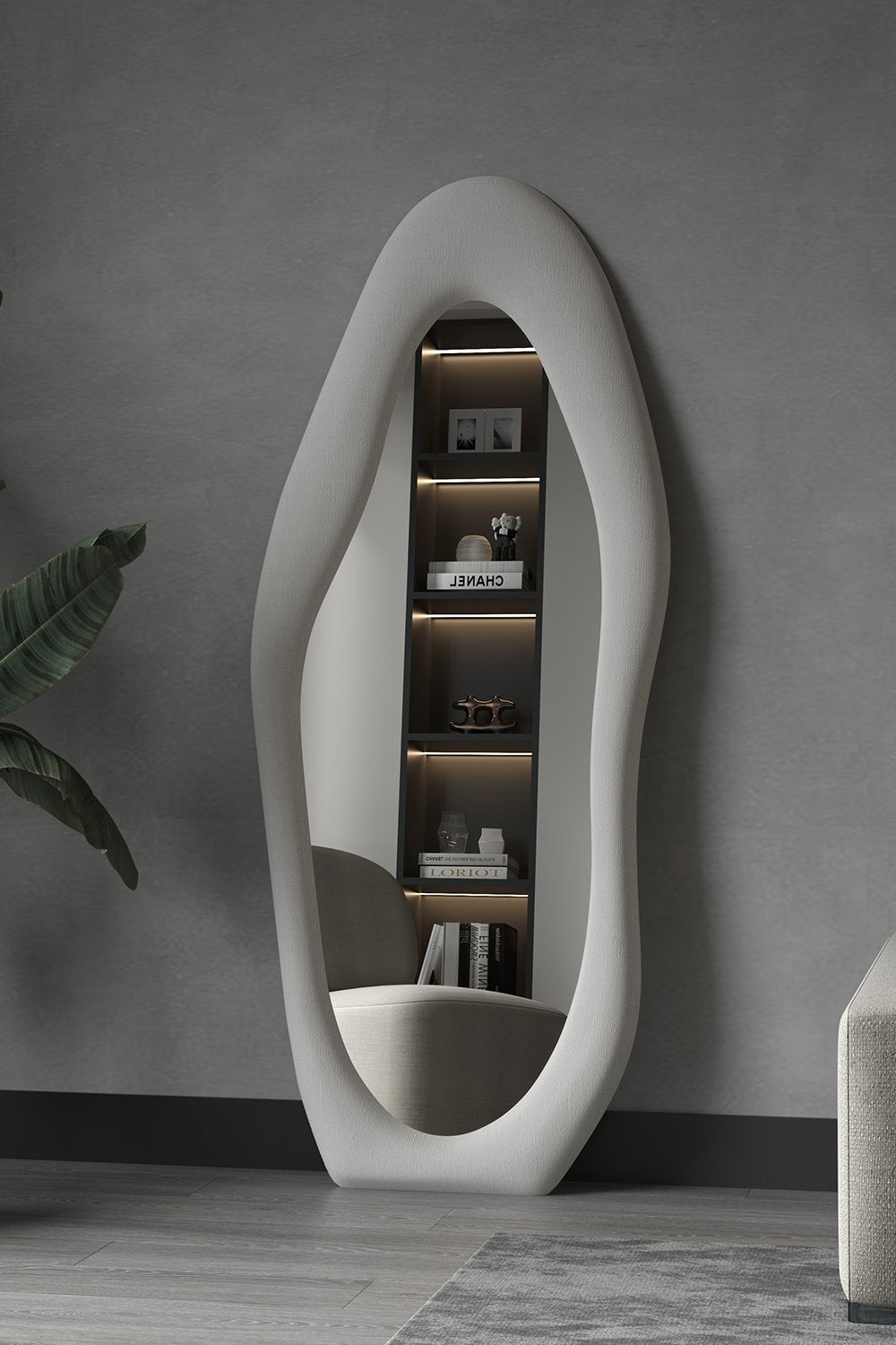 Tuhams-Nero Dalgalı Çerçeveli Boy Aynası-Ayna-1-Milagron.com