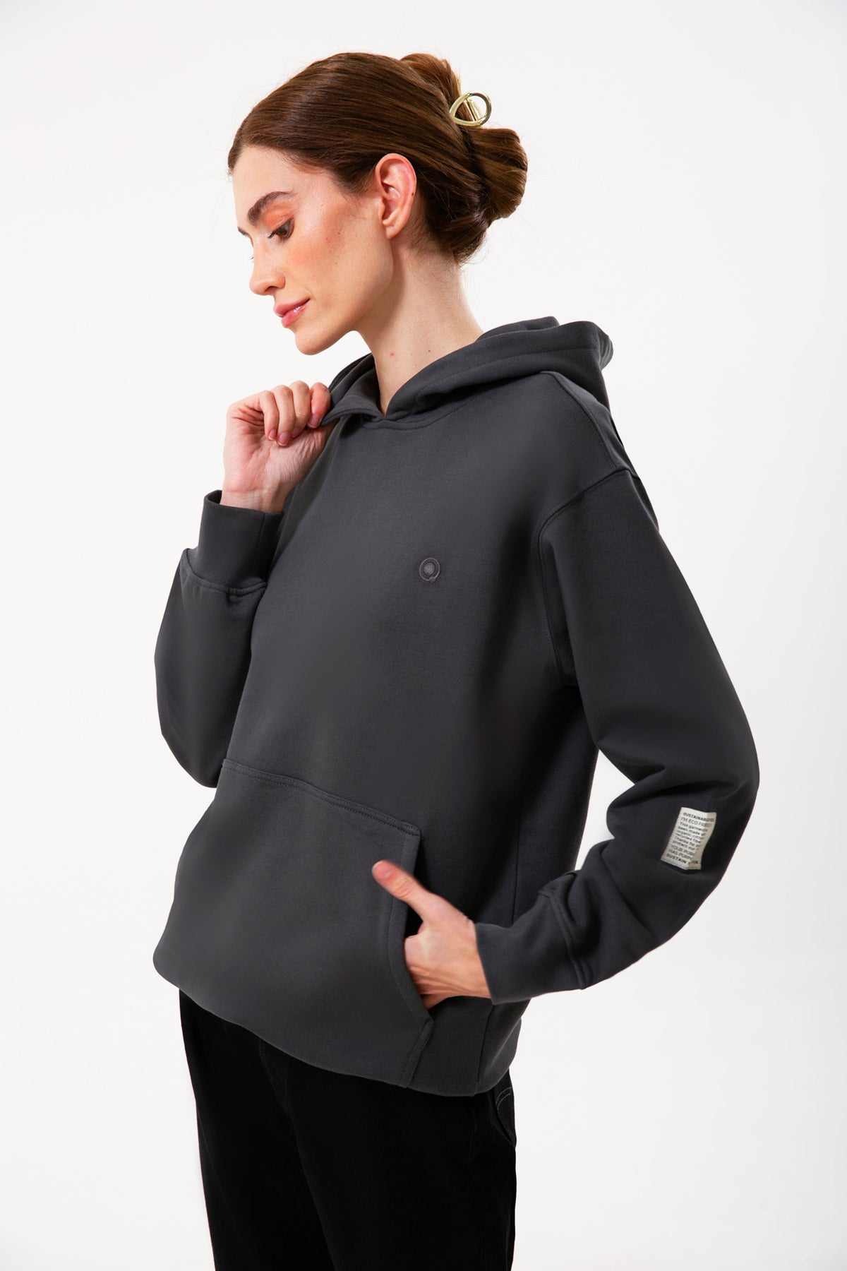 Kapüşonlu Organik Pamuklu Sweatshirt