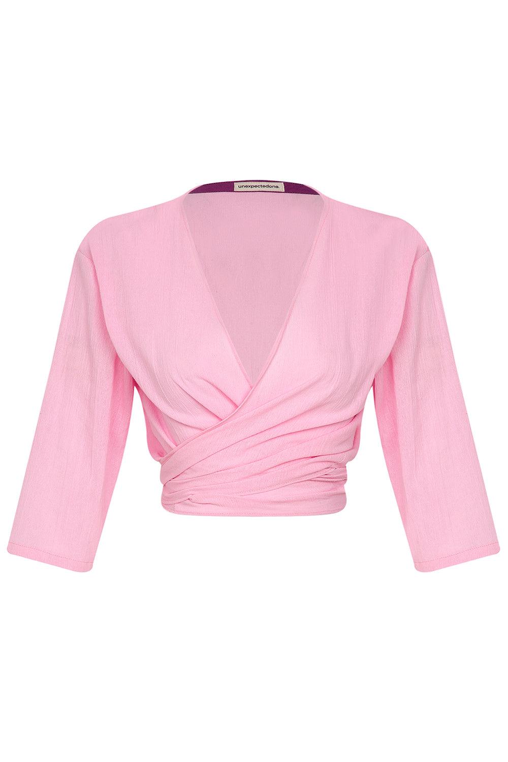 Unexpectedone-Flirt Me To The Moon Gömlek - Pink-Gömlek-1-Milagron.com