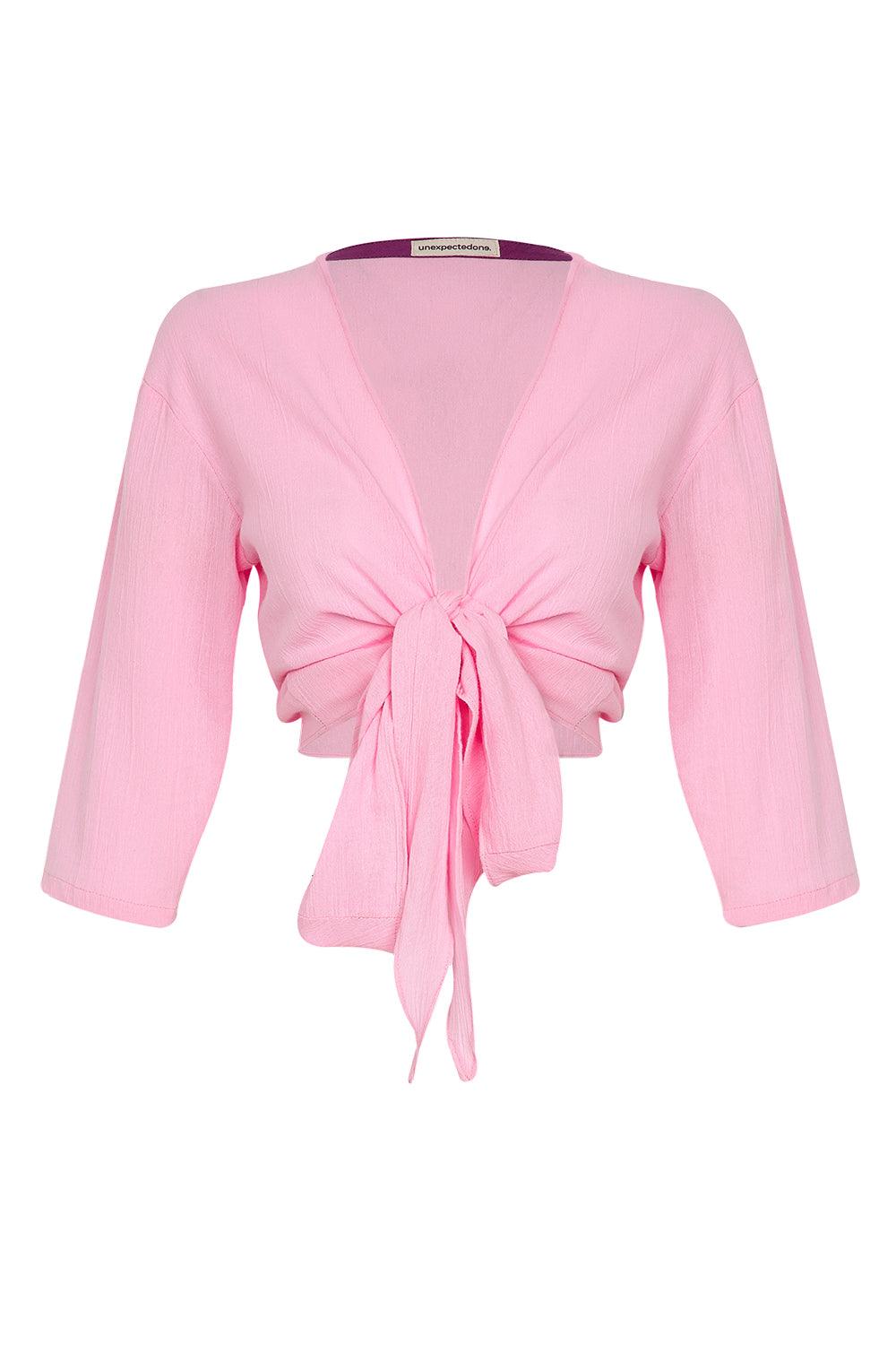Unexpectedone-Flirt Me To The Moon Gömlek - Pink-Gömlek-3-Milagron.com