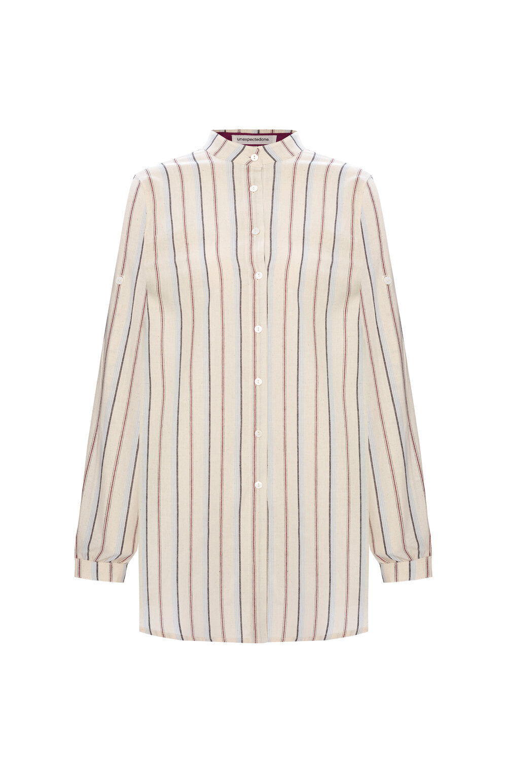 Unexpectedone-Shades of Shirt - Bordo Çizgili-Gömlek-5-Milagron.com