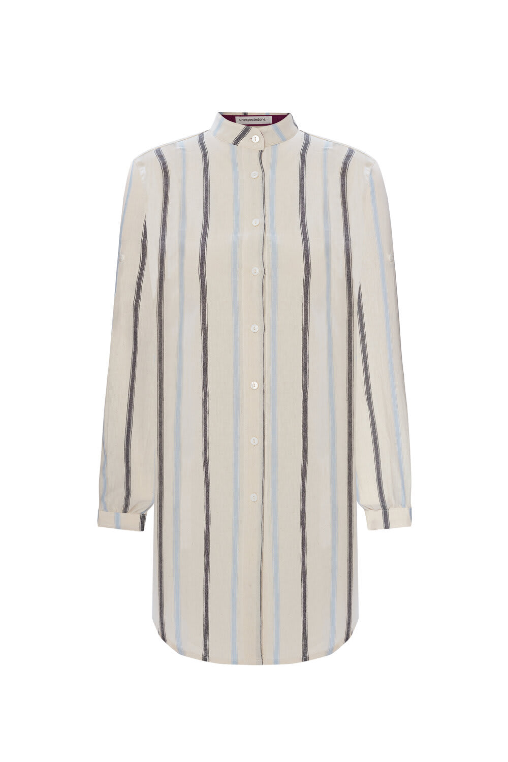 Unexpectedone-Shades of Shirt - Gri/Mavi Çizgili-Gömlek-4-Milagron.com