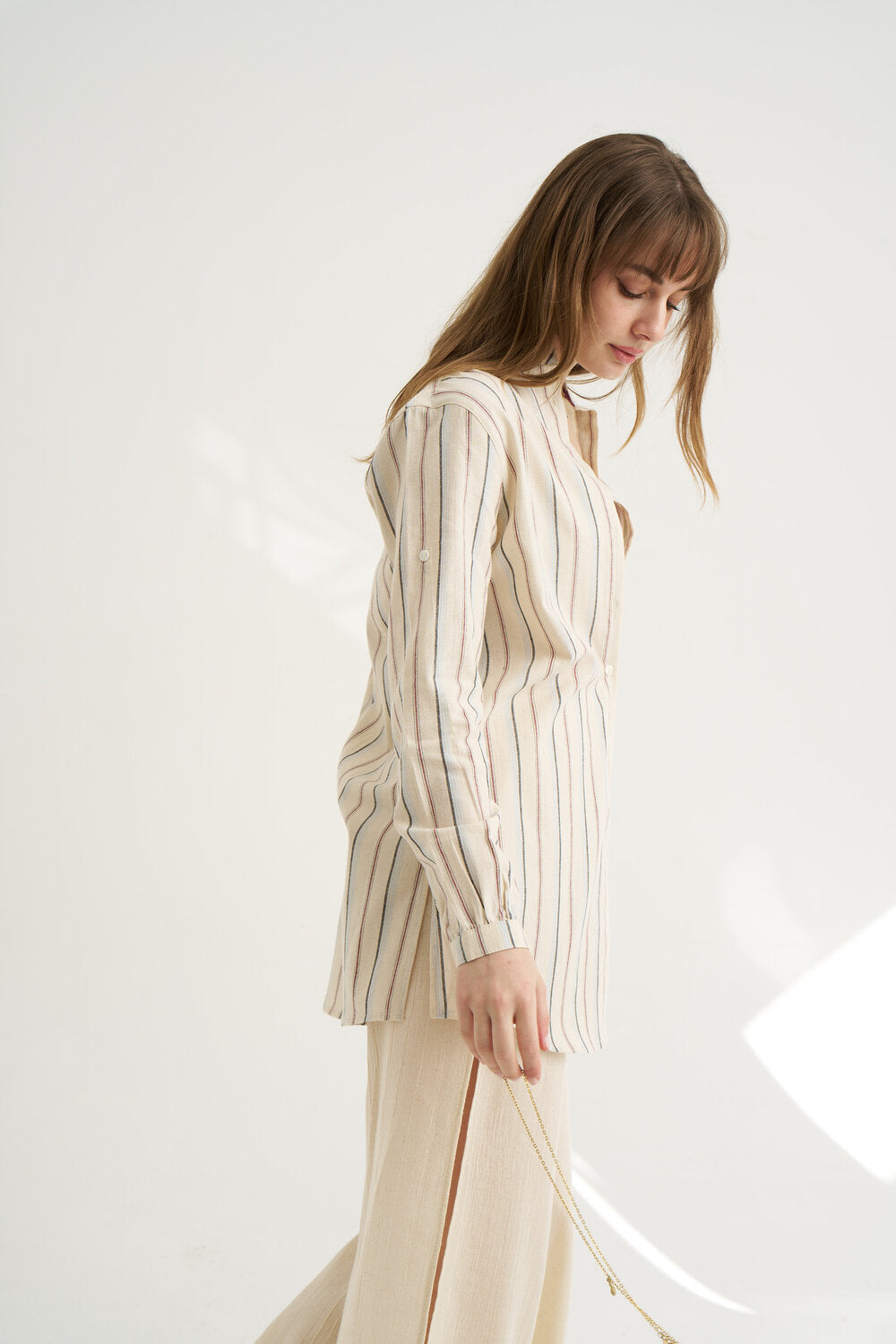 Unexpectedone-Soul Mate Yan Yırtmaçlı Pantolon - Beige-Pantolon-5-Milagron.com