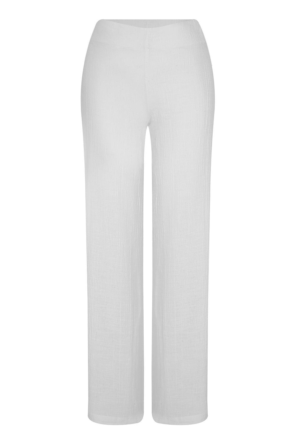 Unexpectedone-Soul Mate Yan Yırtmaçlı Pantolon - White-Pantolon-2-Milagron.com
