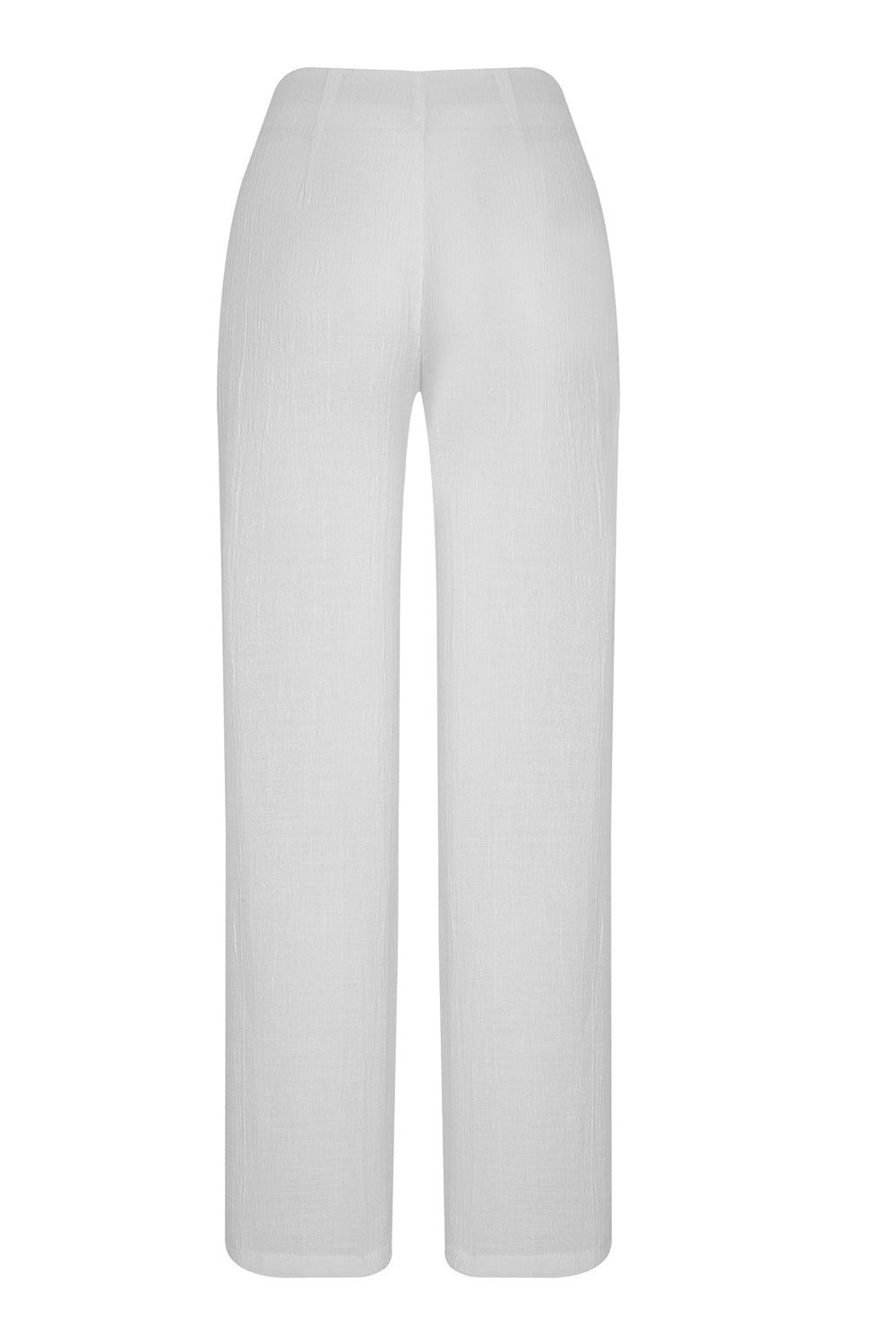 Unexpectedone-Soul Mate Yan Yırtmaçlı Pantolon - White-Pantolon-3-Milagron.com