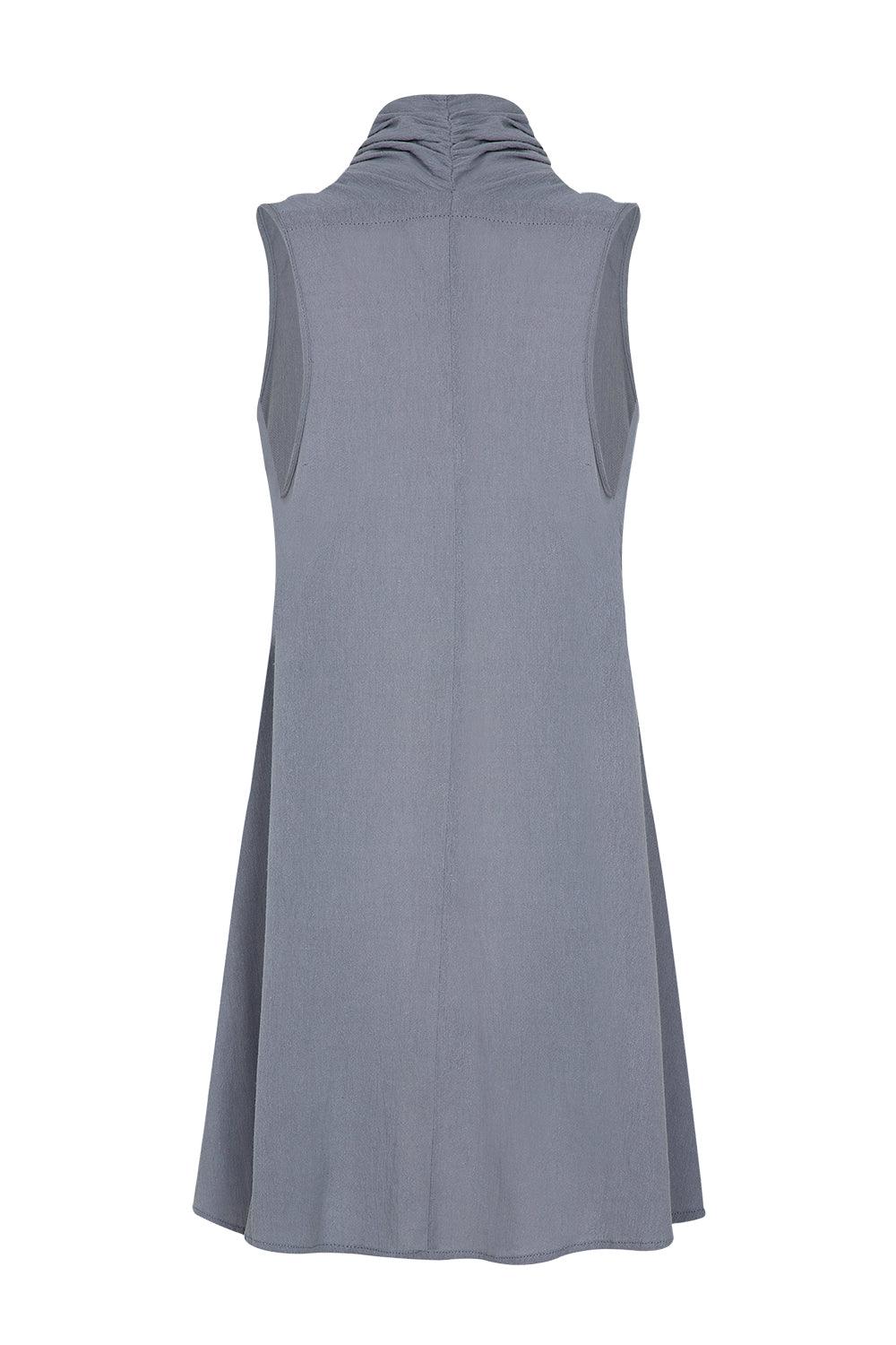 Unexpectedone-Wrapped By Waterfall Tunic - Grey-Elbise-2-Milagron.com