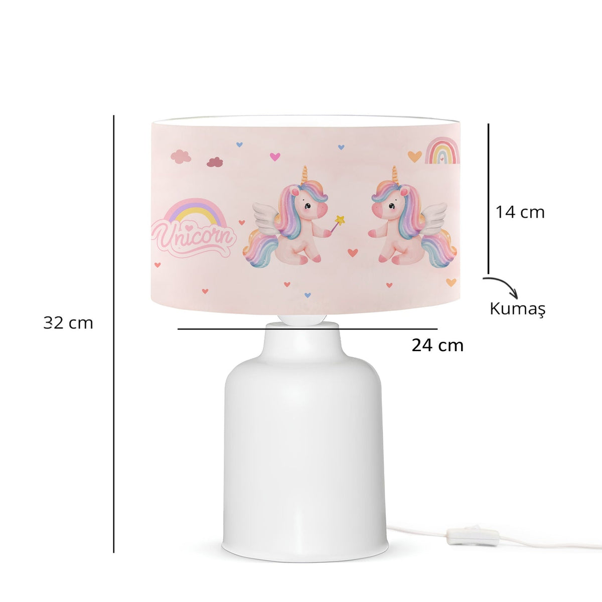 Unicorn Çocuk Odası Abajur Lamba