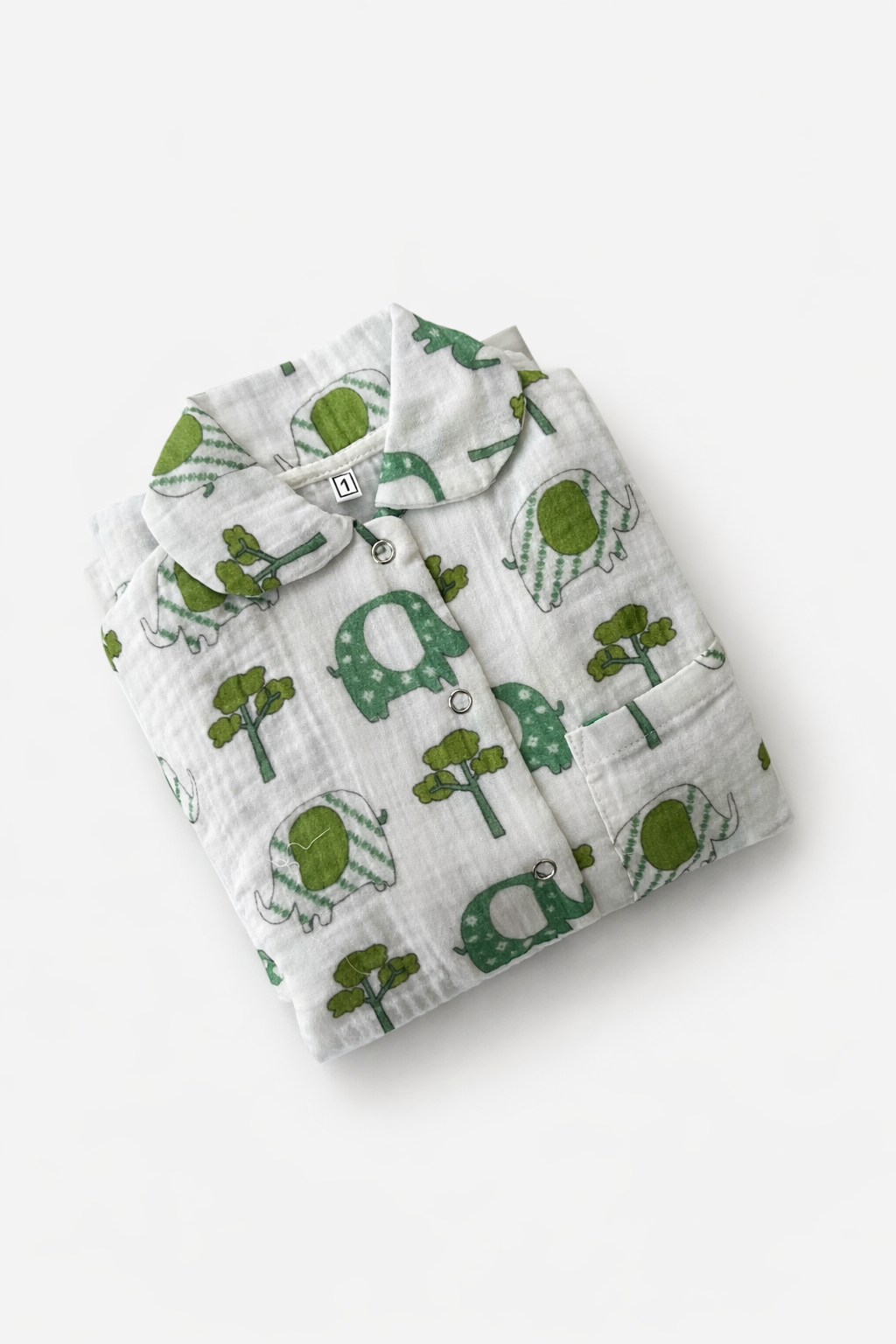 Elephant Hayvan Desenli Organik Müslin Pijama Takımı
