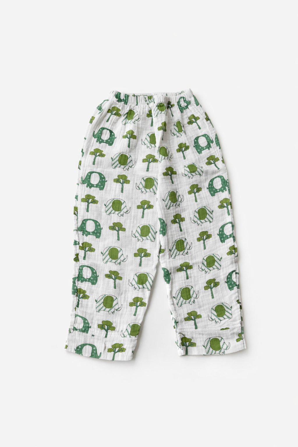 Elephant Hayvan Desenli Organik Müslin Pijama Takımı