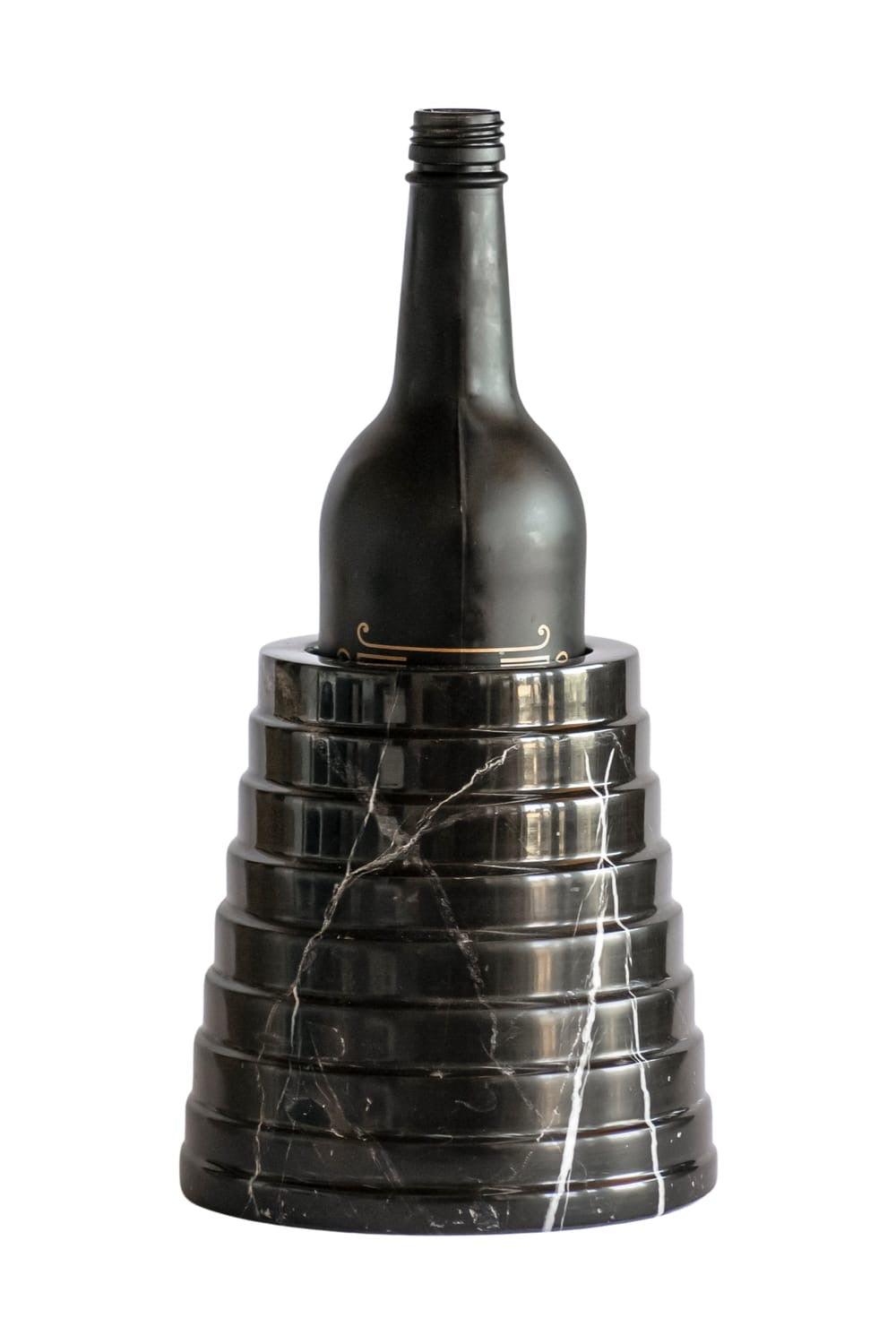 Urania Design-Mermer Şarap Soğutucu- Siyah-Mutfak Aksesuarları-1-Milagron.com