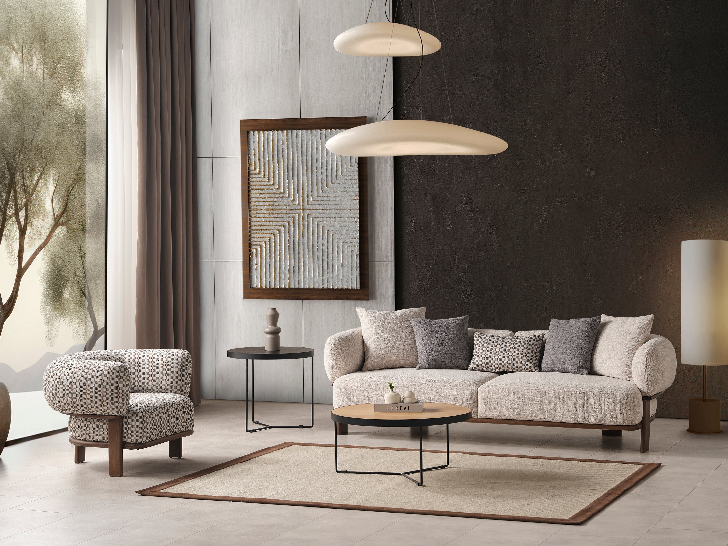 Valnott-Klara 3'lü Koltuk-Koltuk & Berjer-3-Milagron.com