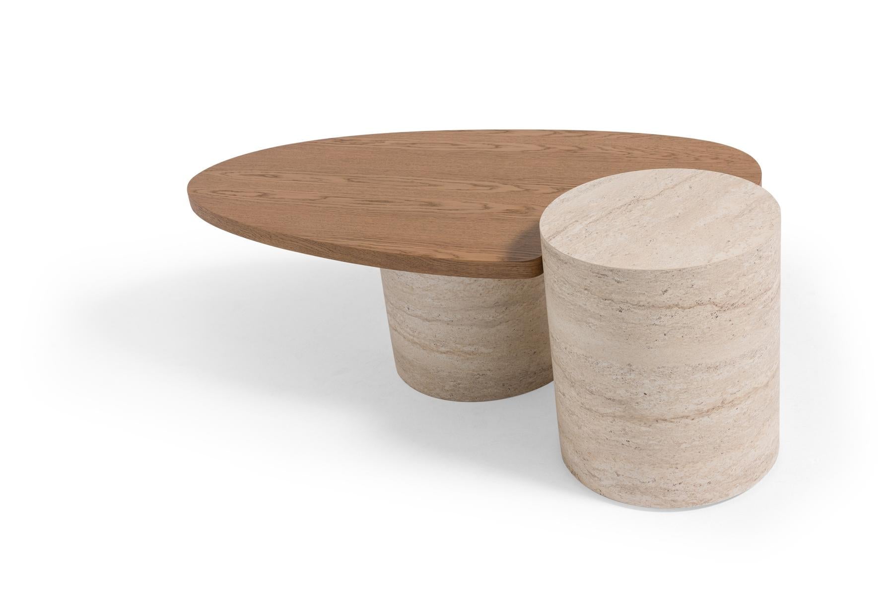 Valnott-Milano Traverten Meşe Orta Sehpa-Orta Sehpa-2-Milagron.com