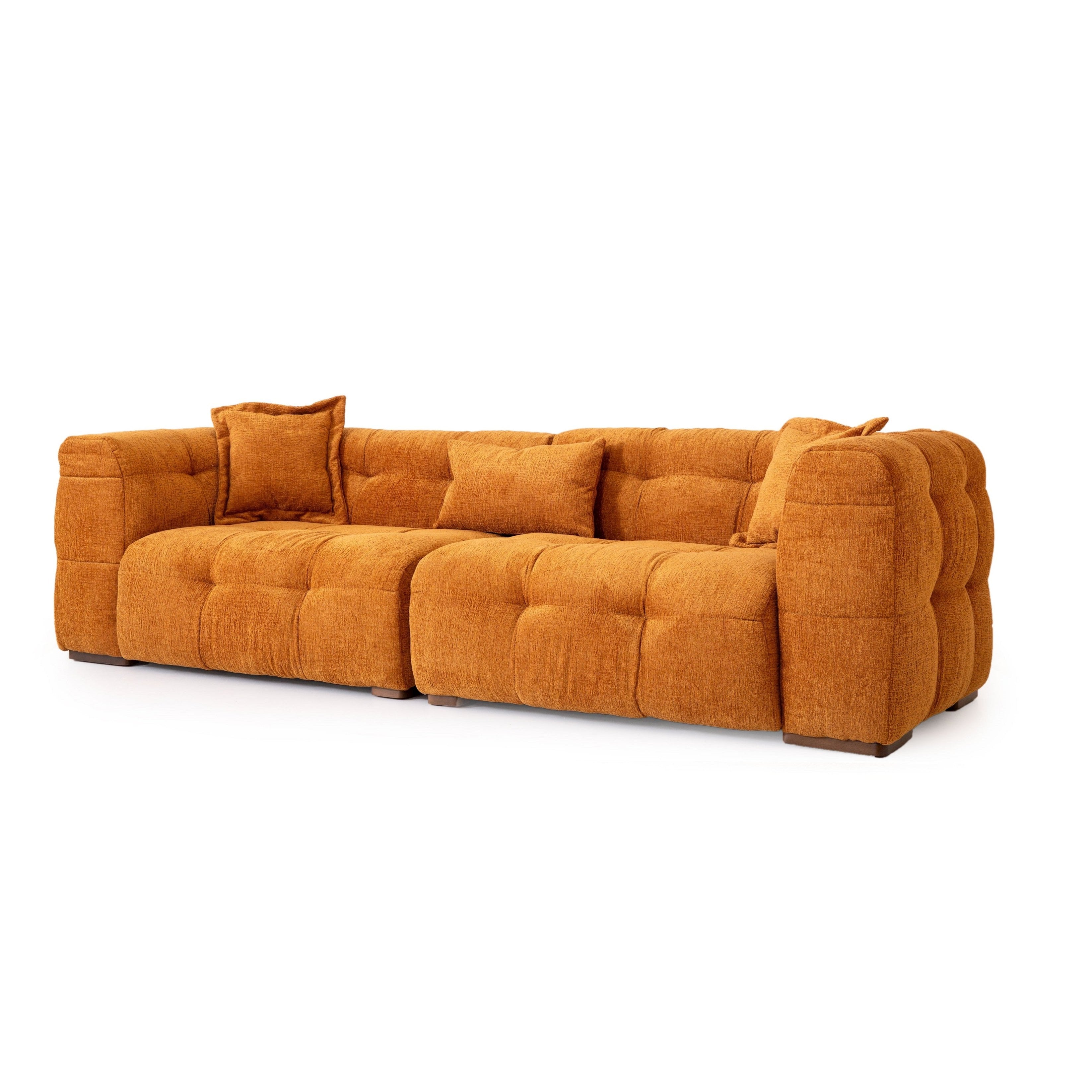 Valnott-Puffy 3'lü Koltuk-Koltuk & Berjer-2-Milagron.com