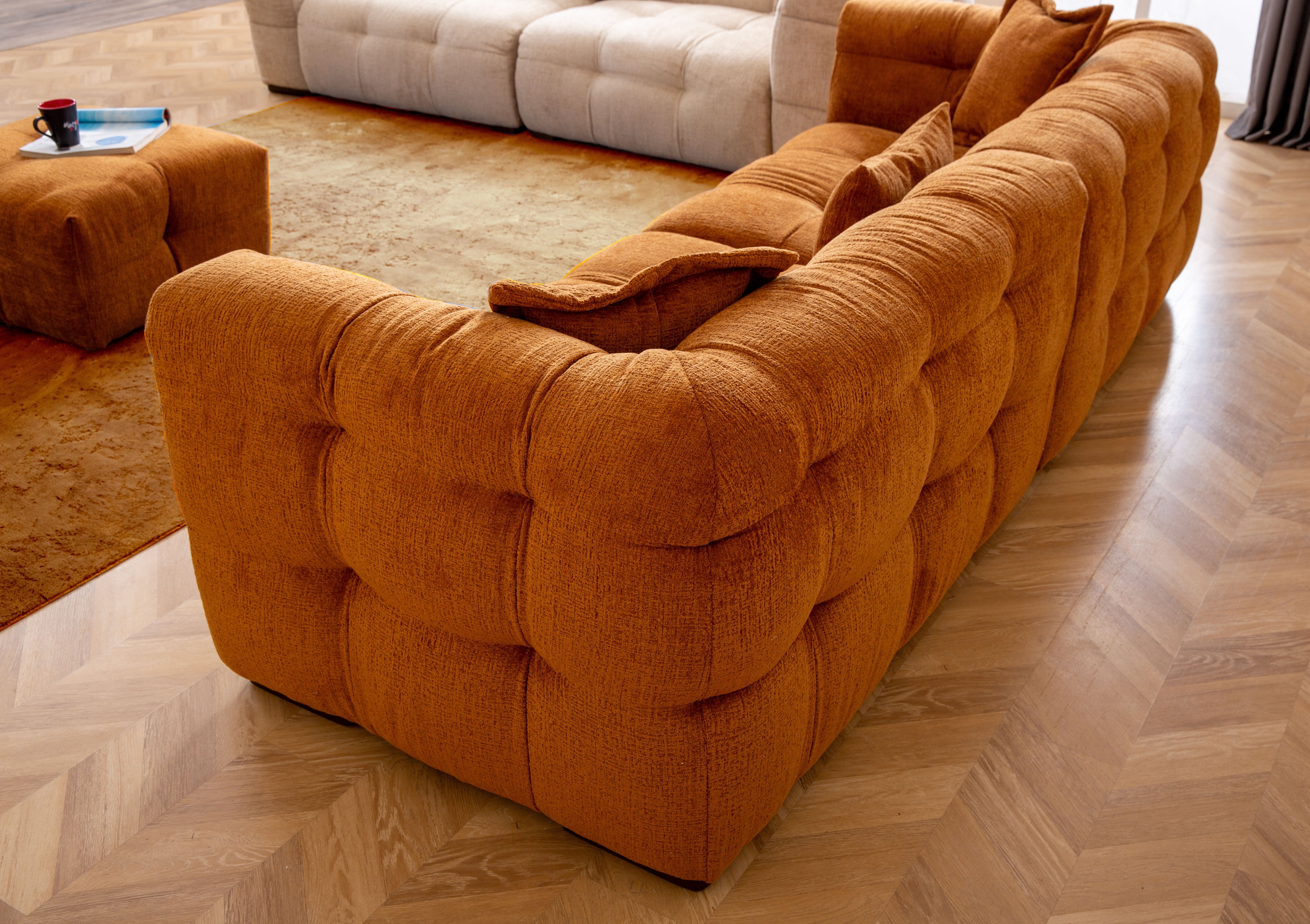 Valnott-Puffy 3'lü Koltuk-Koltuk & Berjer-8-Milagron.com