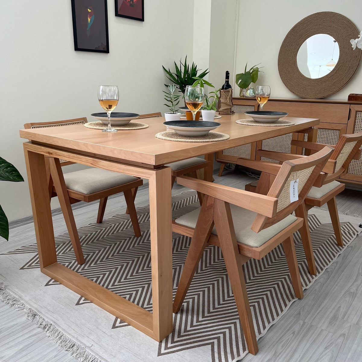 Valnott-Retro Yemek Masa-Masa-4-Milagron.com