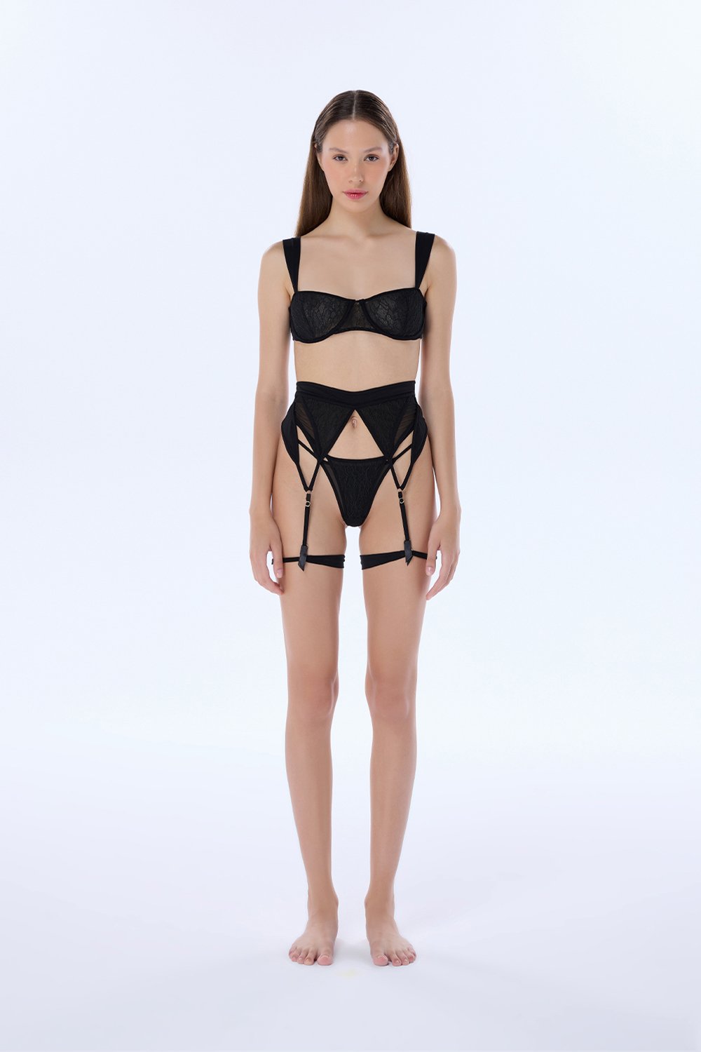 Valnue Lingerie-Caroline Siyah Dantel Jartiyer-Jartiyer Kemeri-3-Milagron.com