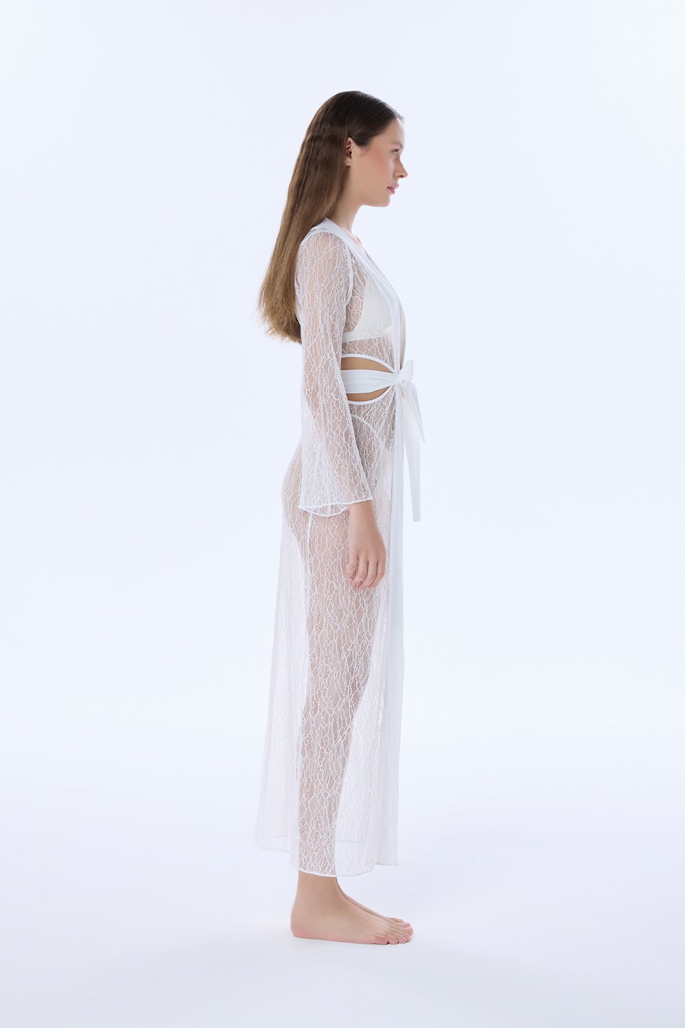 Valnue Lingerie-Gloria Beyaz Dantel Sabahlık-Sabahlık-5-Milagron.com