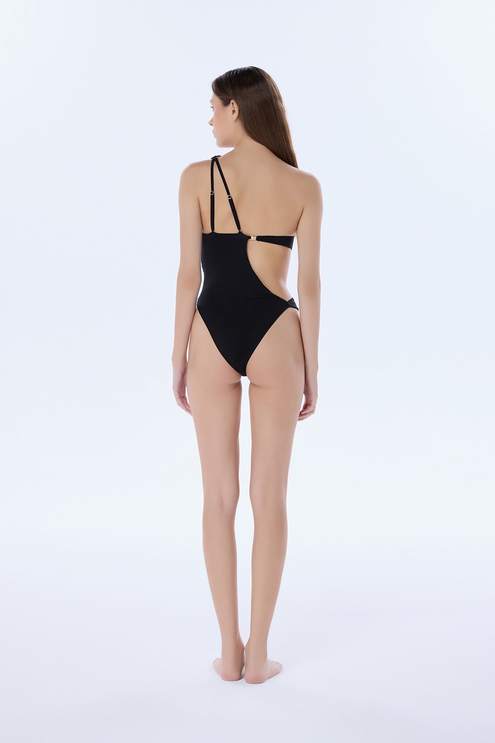Valnue Lingerie-Siena Siyah Tek Omuz Asimetrik Mayo-Bikini & Mayo-6-Milagron.com
