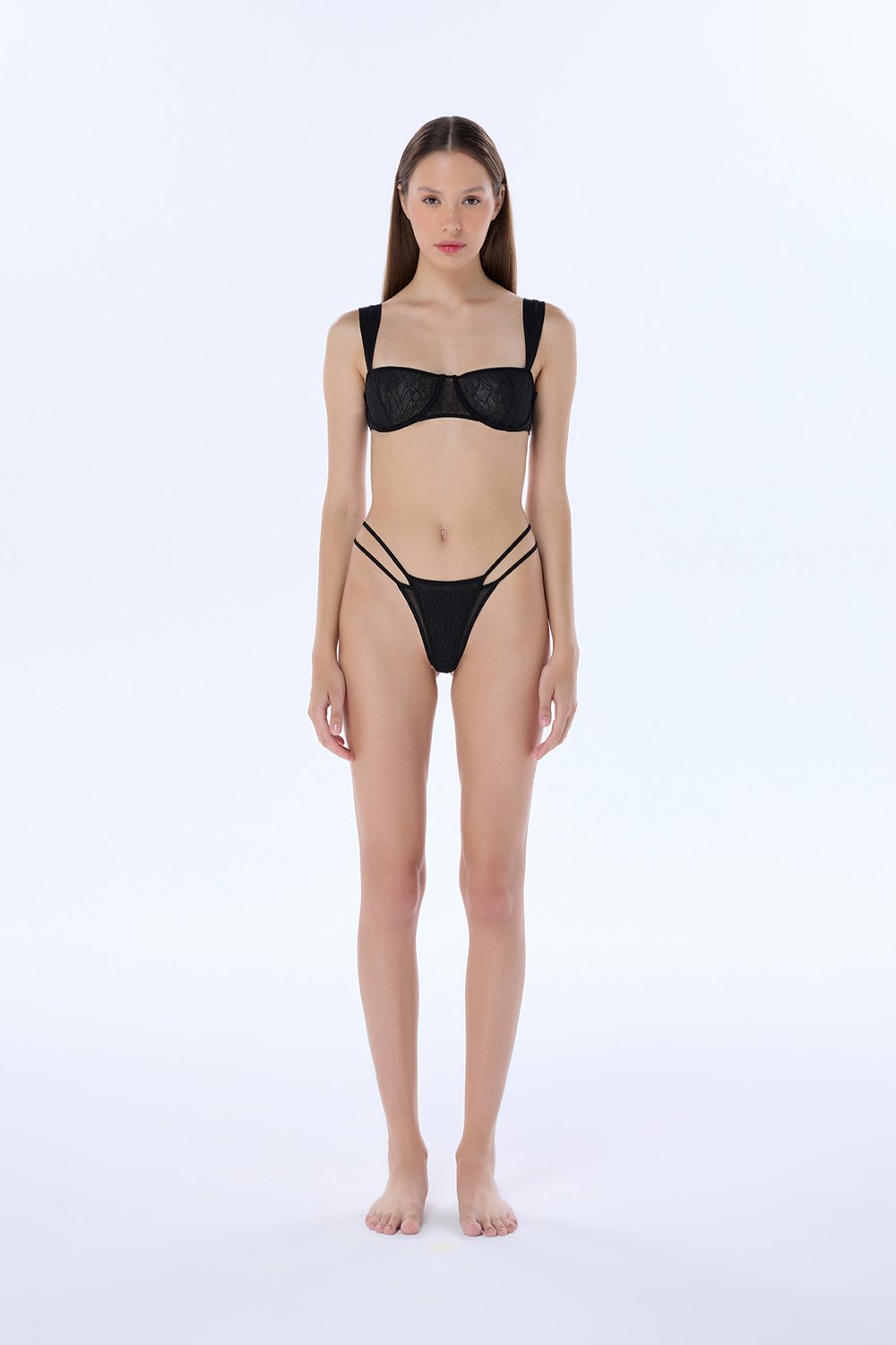 Valnue Lingerie-Valeria Siyah Dantel Balkonet Sütyen-Sütyen-3-Milagron.com