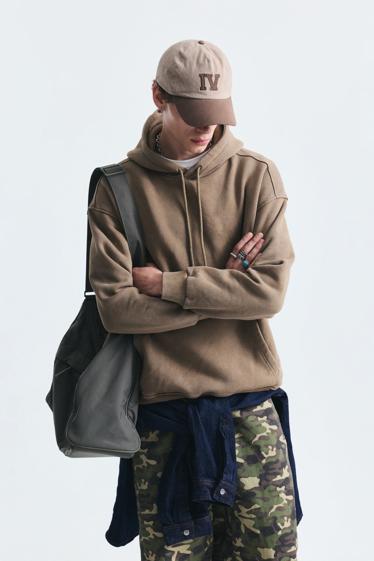 Basic Oversize Yıkamalı Hoodie