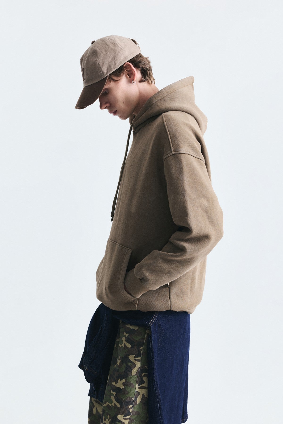 Basic Oversize Yıkamalı Hoodie
