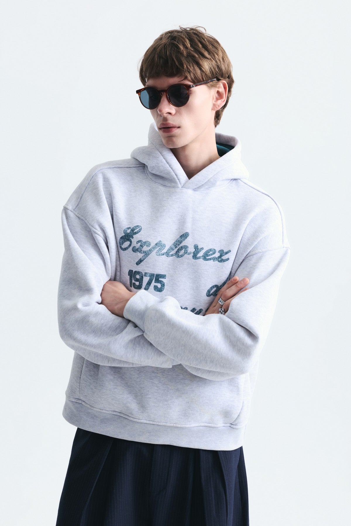 Oversize Baskılı Yıkamalı Sweatshirt
