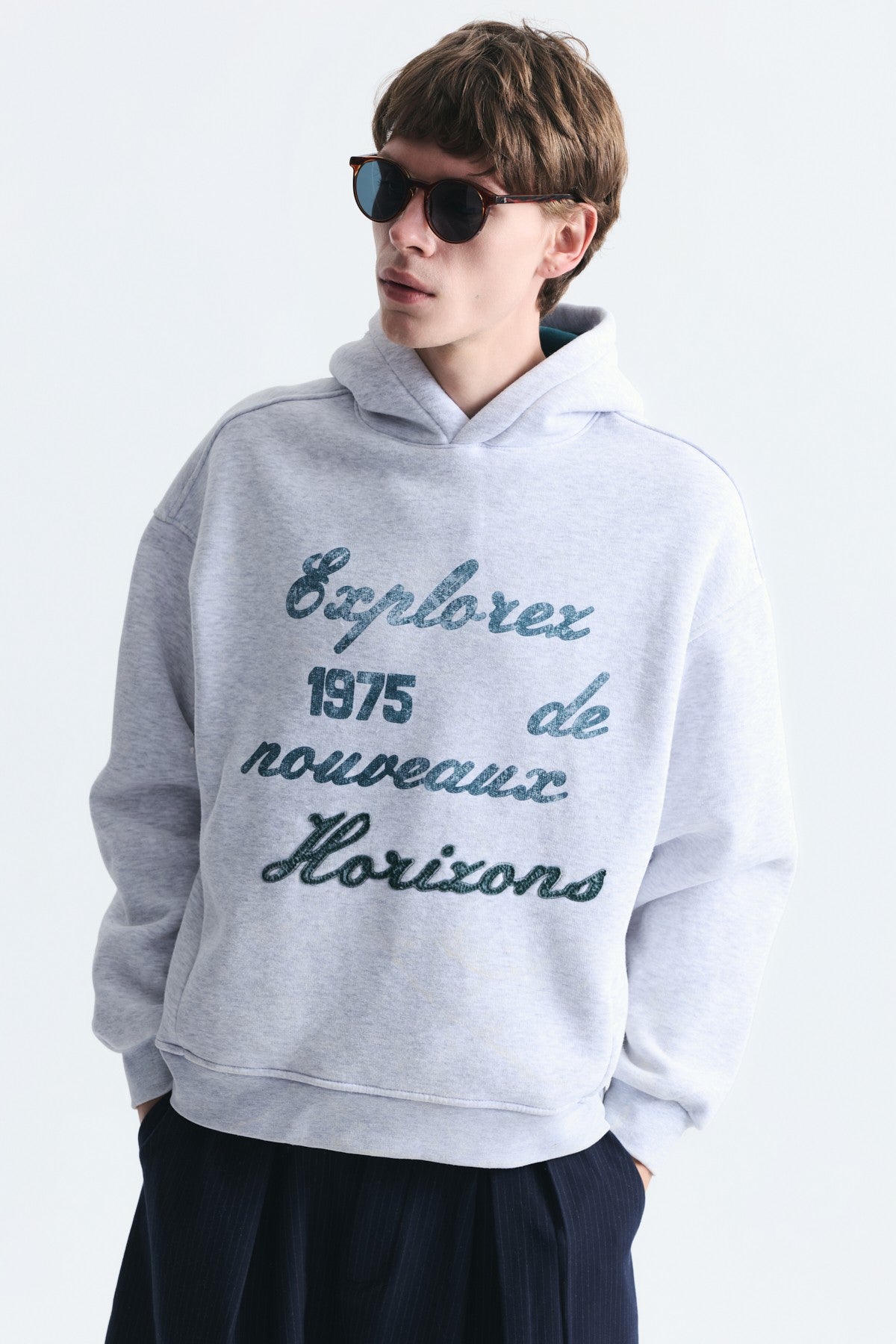 Oversize Baskılı Yıkamalı Sweatshirt