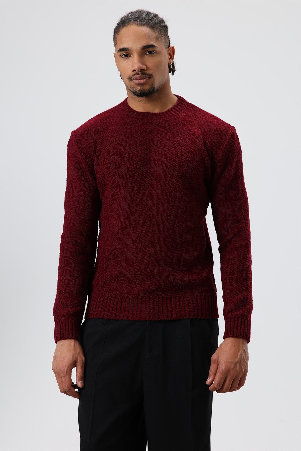 Bisiklet Yaka Oversize Triko Kazak