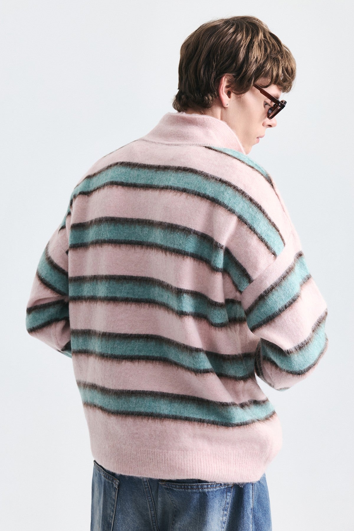 Oversize Blok Renkli Triko Kazak