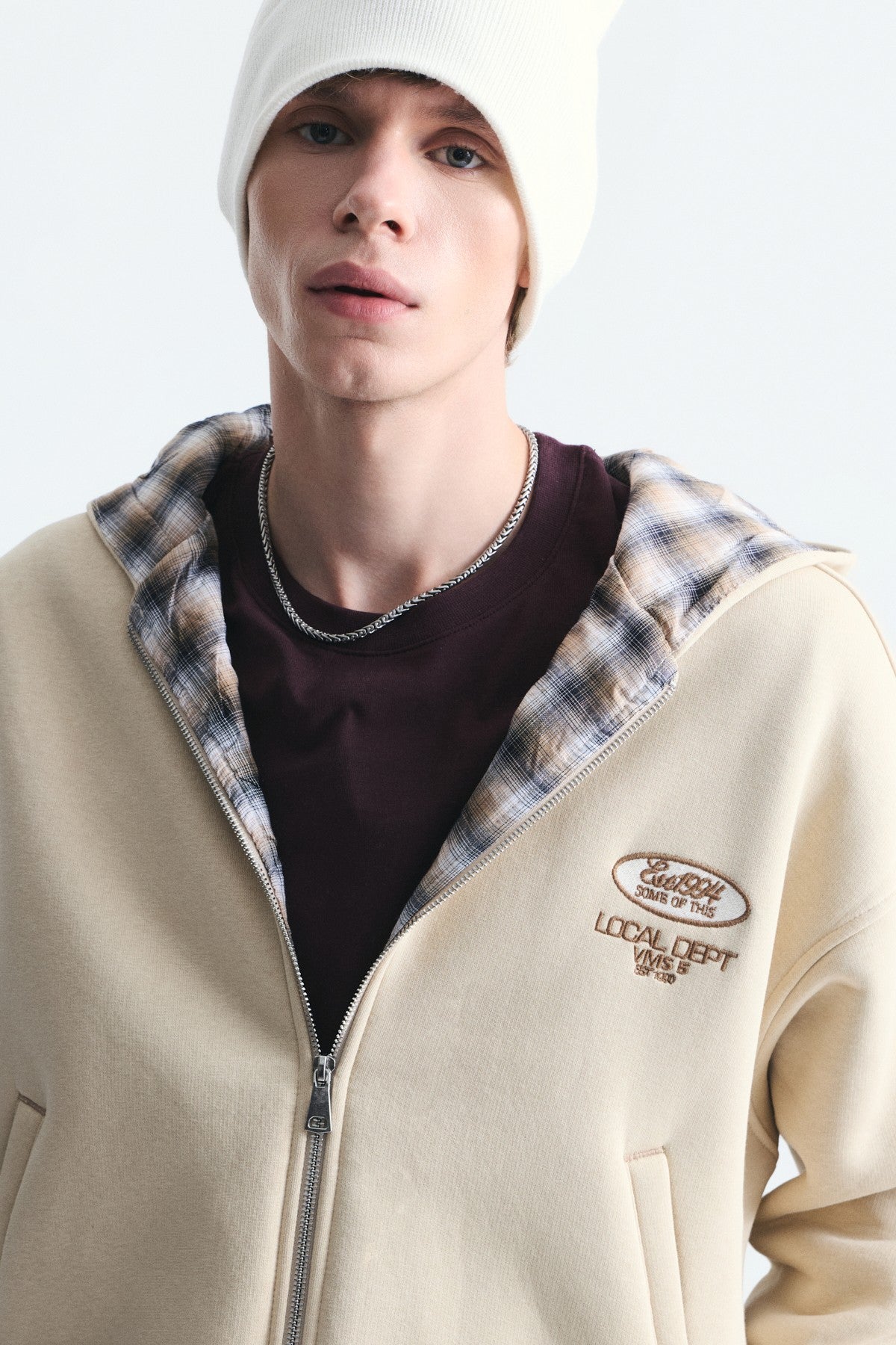 Boxy Fit Fermuarlı Kapüşonlu Sweatshirt
