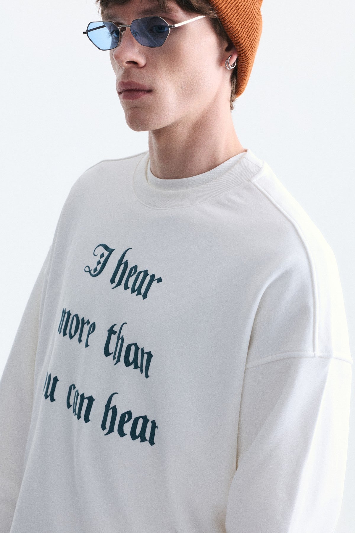 Boxy Fit Yazılı Sweatshirt