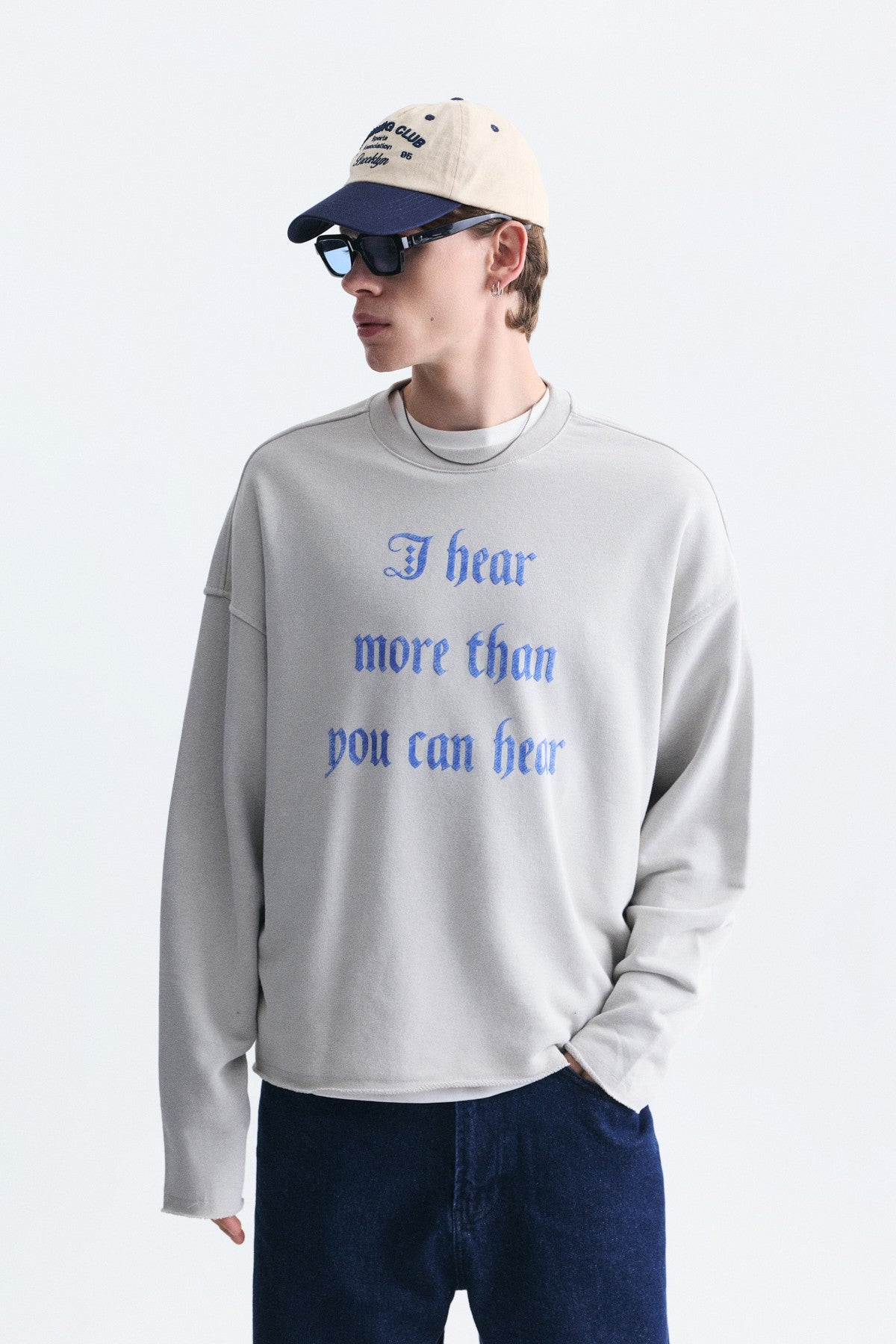 Boxy Fit Yazılı Sweatshirt