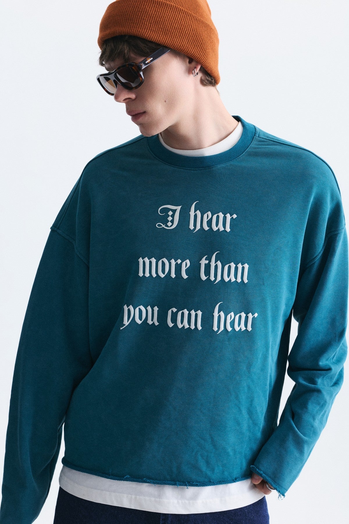 Boxy Fit Yazılı Sweatshirt