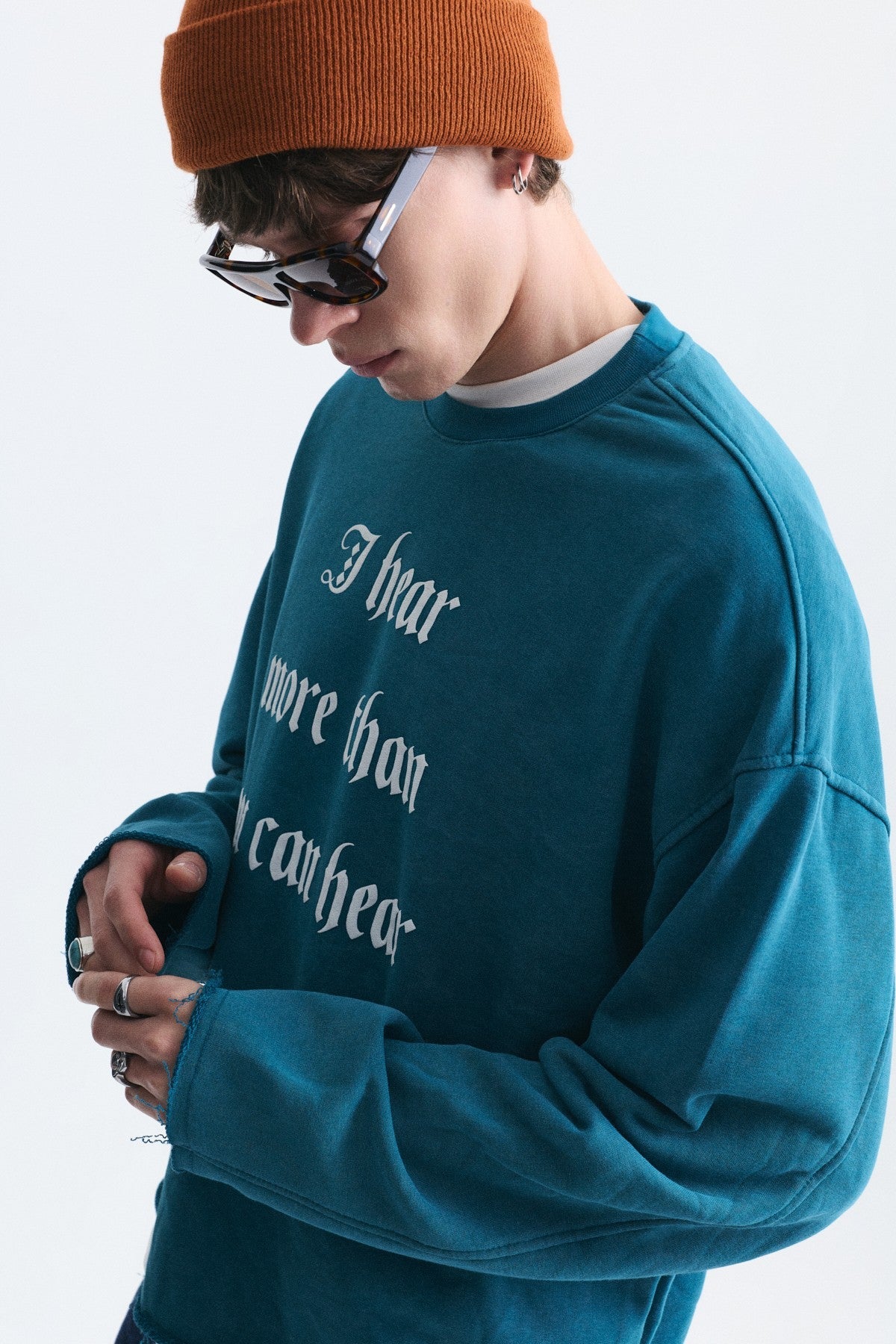 Boxy Fit Yazılı Sweatshirt