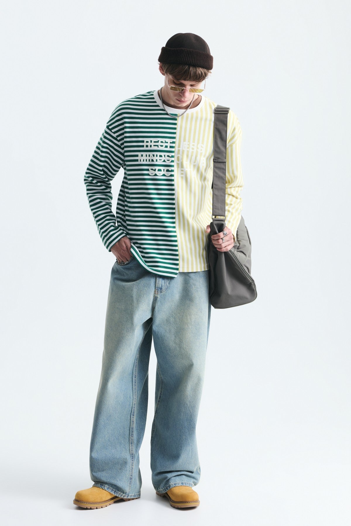 Çift Renk Çizgili Sweatshirt