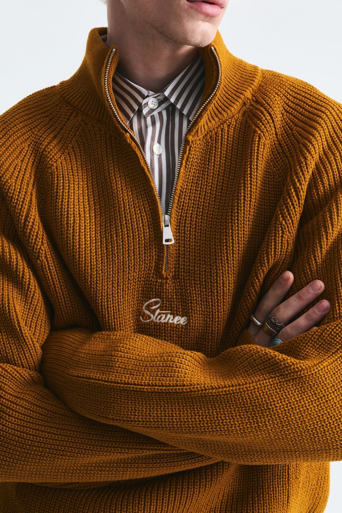 Fermuar Kapama Dik Yaka Sweatshirt
